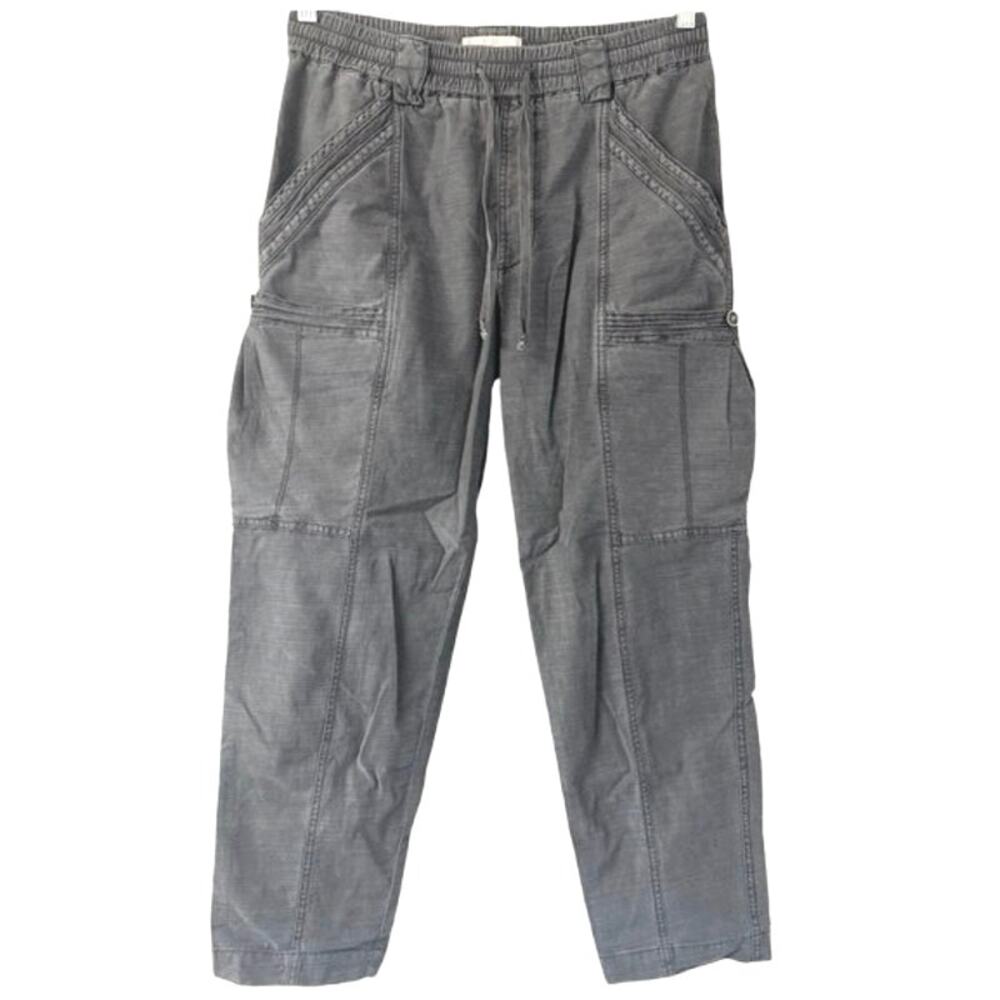Anthropologie Angela Cropped Cargo Pants Utility Drawstring Faded Gray Size 27